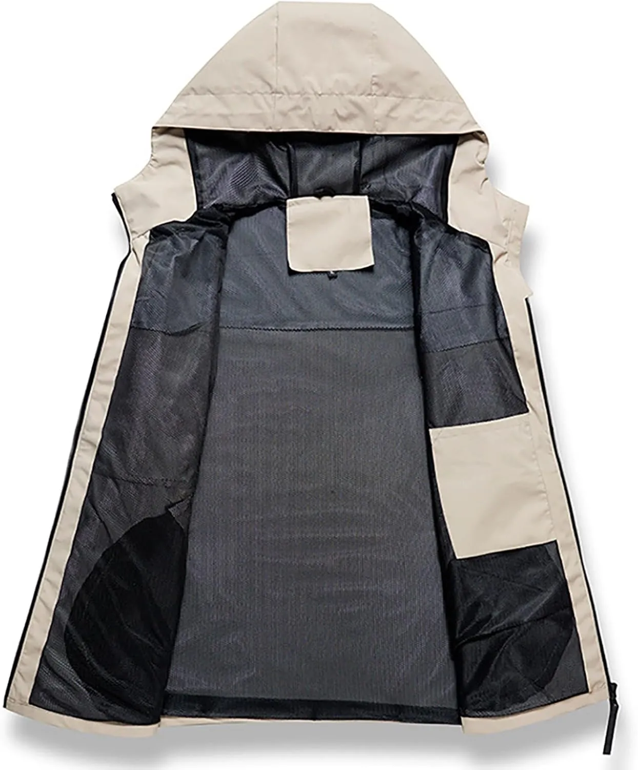 Mens Packable Rain Jacket Lightweight Waterproof Raincoat with Hood Outdoor Running Hiking Cycling Fall Overcoats