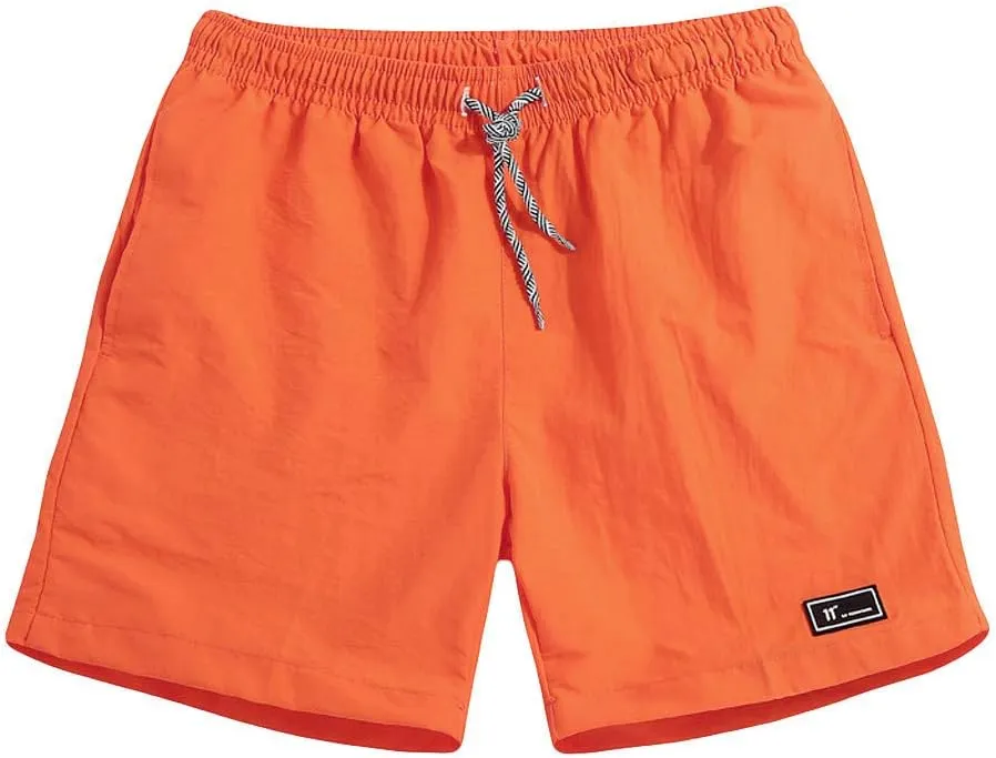Mens Quick Dry Activewear Workout Shorts Summer Beach Fashion Casual Solid Shorts Elastic Waist Drawstring Pants