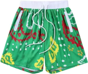 Men's Quick Dry Athletic Shorts Running Casual Mesh Stretch Activewear with Pockets Elastic Tech Graphic for Summer Sports