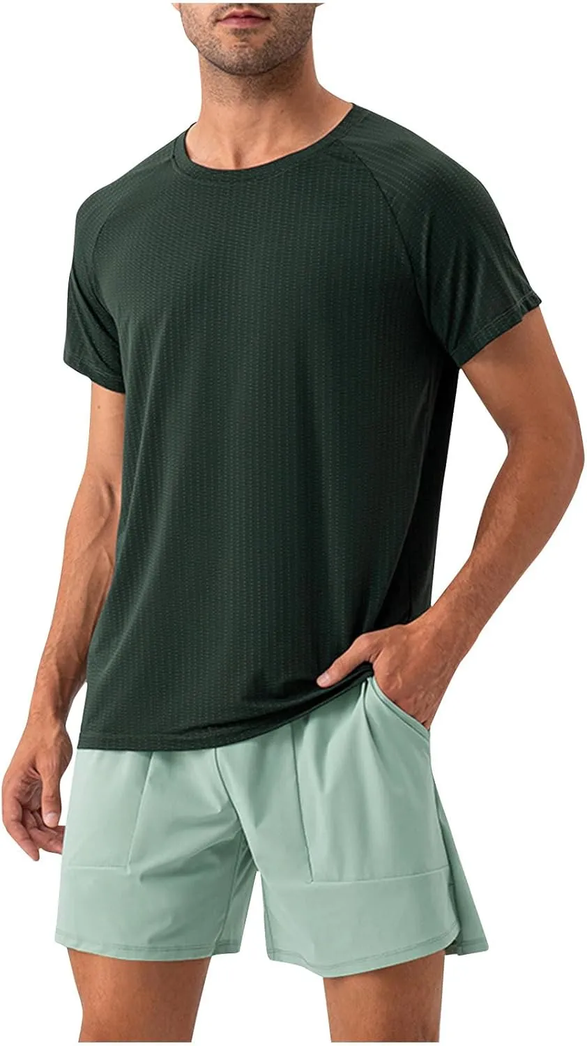 Mens Quick Dry Shorts 5 Inch Running Athletic Short Pants Loose Moisture Wicking Training Sports Pants Workout S-2XL