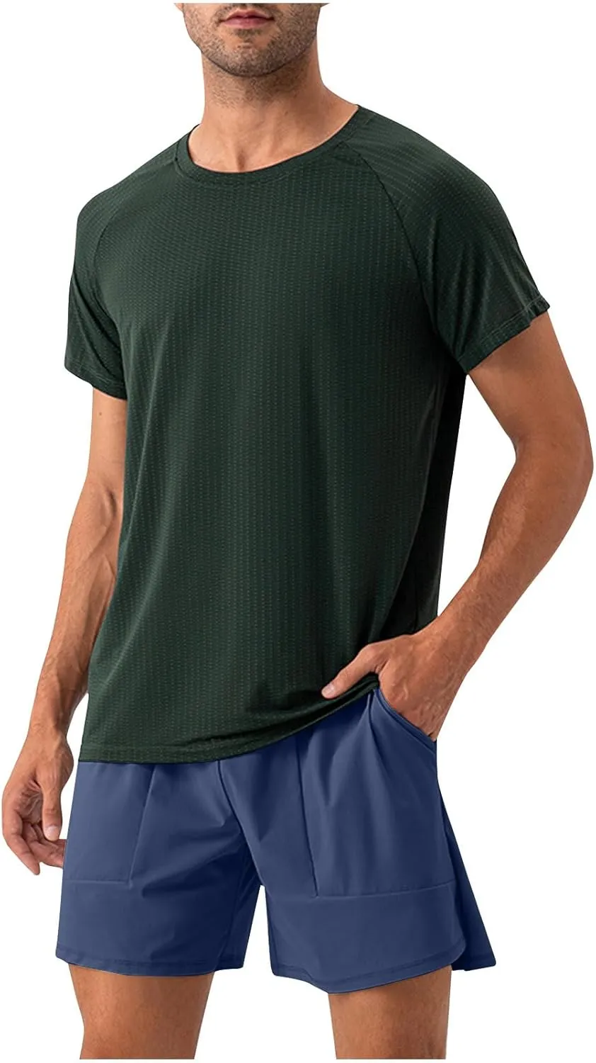 Mens Quick Dry Shorts 5 Inch Running Athletic Short Pants Loose Moisture Wicking Training Sports Pants Workout S-2XL