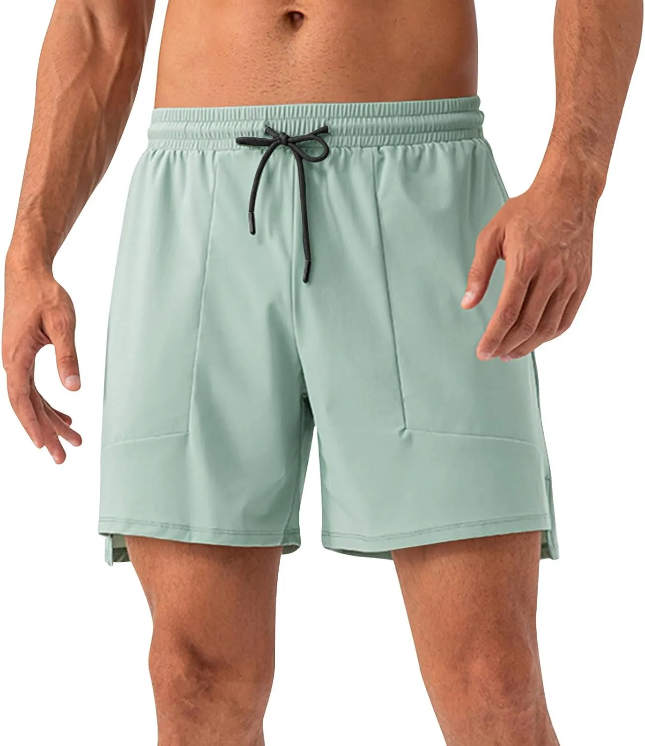 Mens Quick Dry Shorts 5 Inch Running Athletic Short Pants Loose Moisture Wicking Training Sports Pants Workout S-2XL