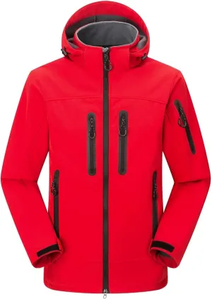 Mens Rain Coat Fall Winter Waterproof Jacket Warm Fleece Jacket Parka Raincoats Lightweight Mountain Sport Jackets