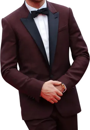 Mens Slim Fit 3 Piece Suit One Button Notch Lapel Rustic Brown Tuxedo for Prom (Suit Jacket, Vest   Pants)