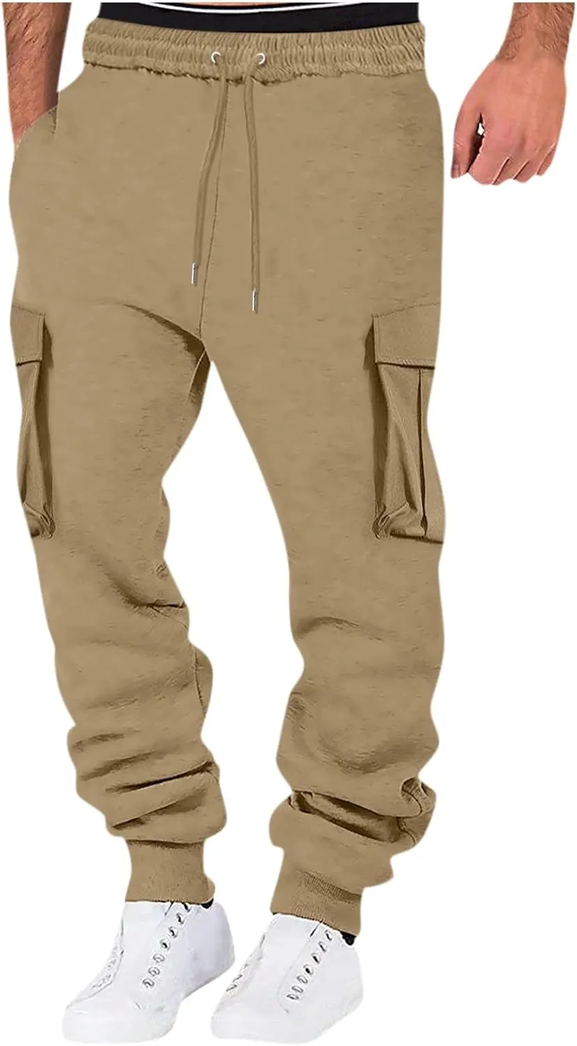 Men's Slim Joggers Workout Pants Mens Pants Casual Pocket Bodybuilding Men's Pants Mens' Fleece Joggers Sweatpants