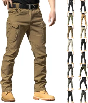 Men's Tactical Pants Waterproof Stretch Hiking Pants Multi Pockets Baggy Flex Camo Ripstop Cargo Pants Work Pants
