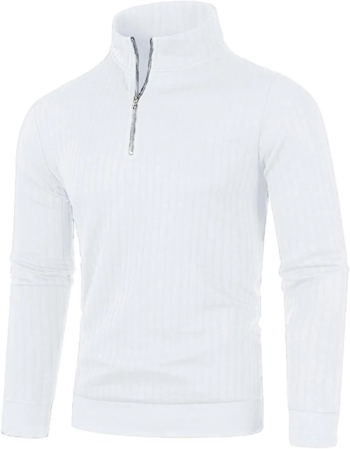 Mens Tan Sweater Winter Sweater Tops Slim Collar Solid Color Thickening Half Zipper Knit Bottoming Black Mens