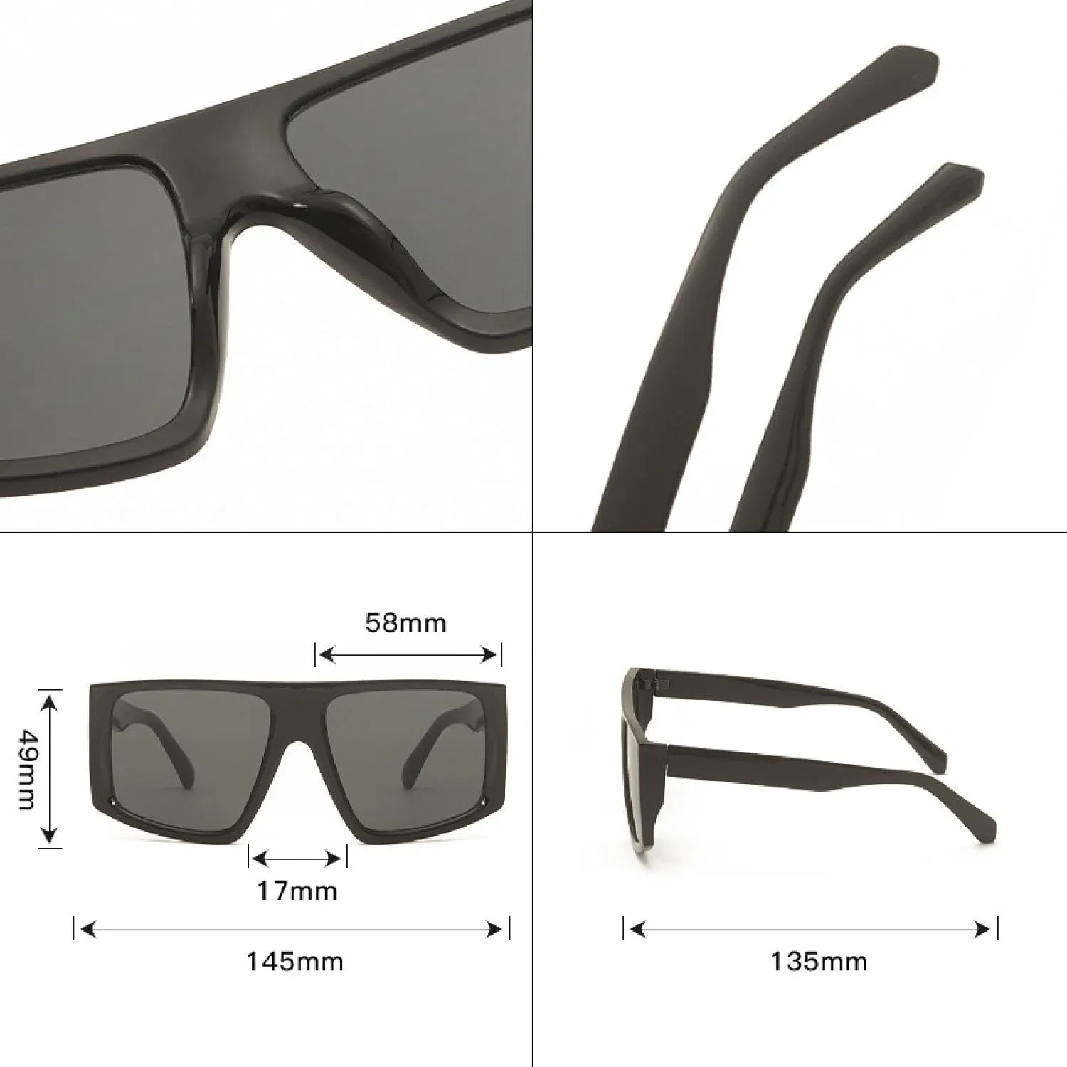 Oversized Sunglasses Women Vintage Gradient Windproof Goggles Sun Glasses Men Luxury Yellow Blue Eyewear