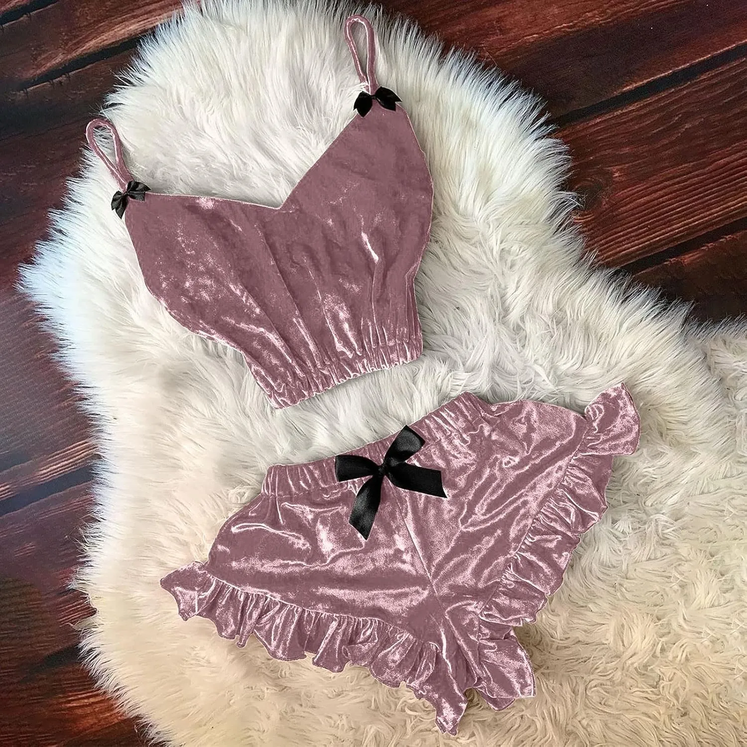 Plus Size Lingerie V Neck Lingerie Cami Shorts Set Camisole Top And Shorts Eyelash Lace Mesh Plus Size Lingeries