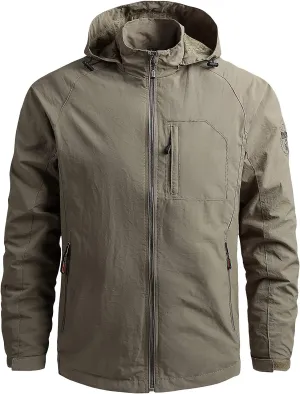 Rain Jacket for Men Waterproof Packable Raincoat Fall Winter Mountain Sport Military Jacket Lightweight Rain Shell Jacket