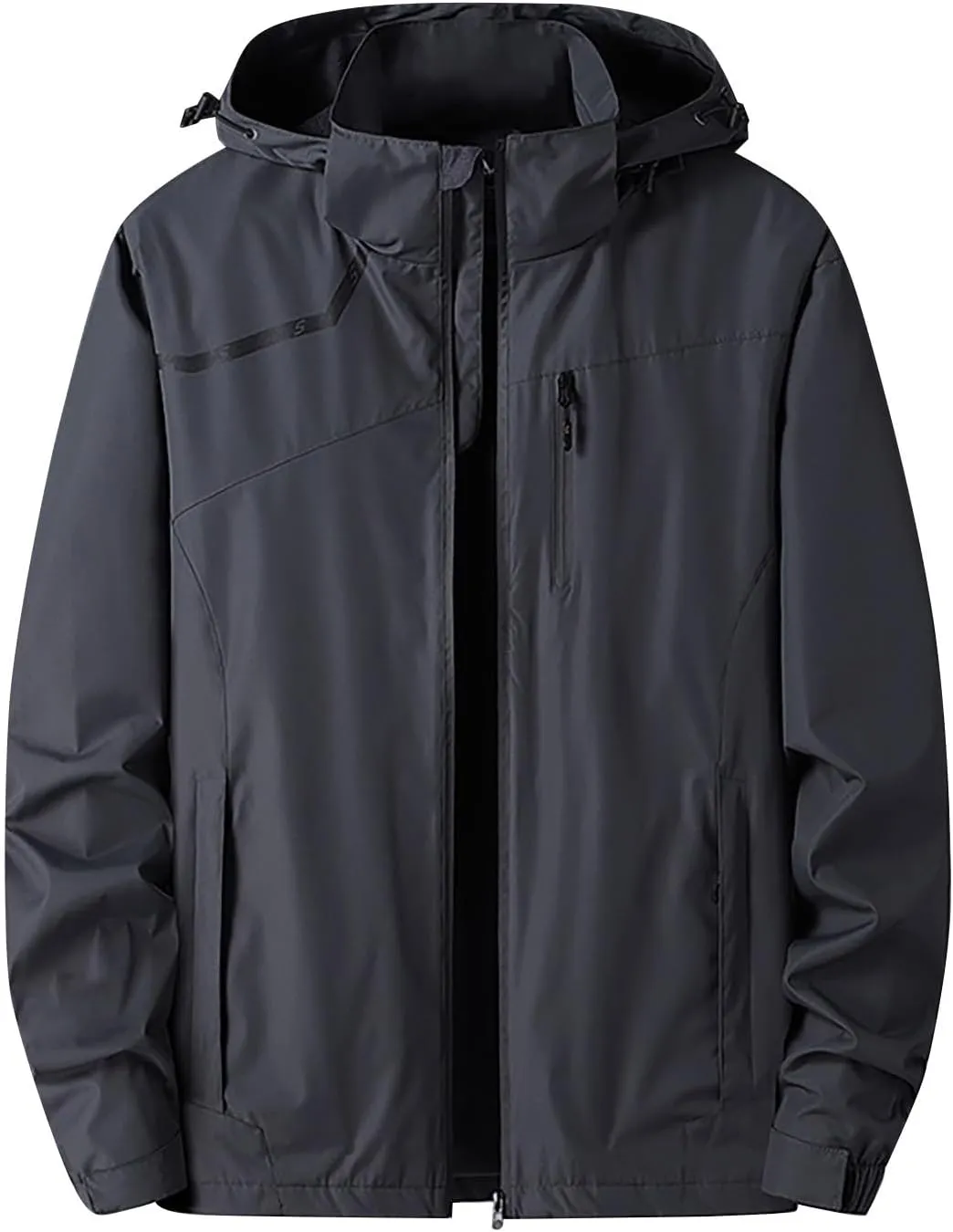 Raincoat for Mens Lightweight Waterproof Coated Hooded Rain Jackets Windbreaker Raincoats Hood Softshell Raincoats