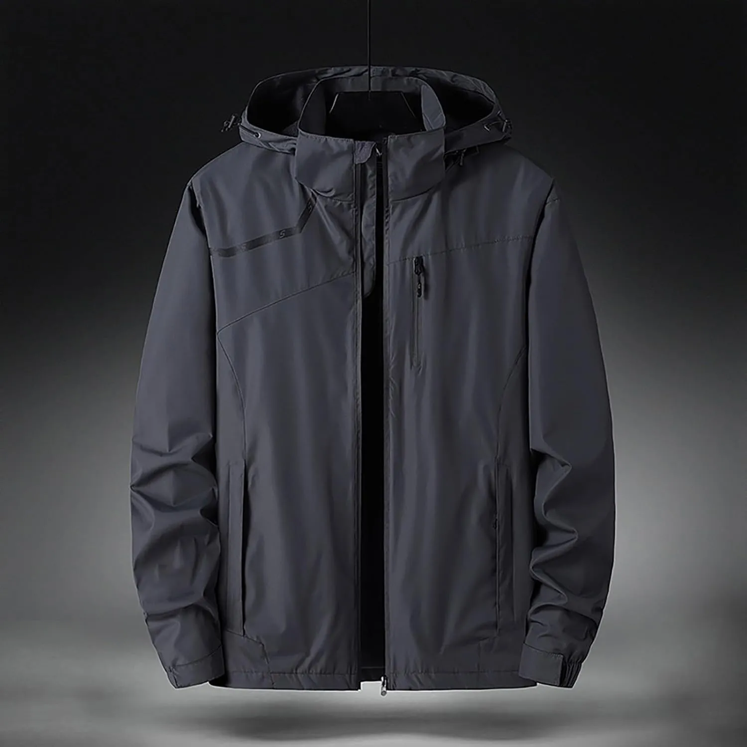 Raincoat for Mens Lightweight Waterproof Coated Hooded Rain Jackets Windbreaker Raincoats Hood Softshell Raincoats