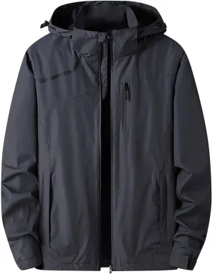 Raincoat for Mens Lightweight Waterproof Coated Hooded Rain Jackets Windbreaker Raincoats Hood Softshell Raincoats