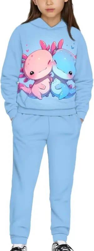 Renewold Kids Hoodie Sweatshirt and Sweatpants 2 Pieces Set Boys Girls Tracksuits Activewear for 4-12 Years