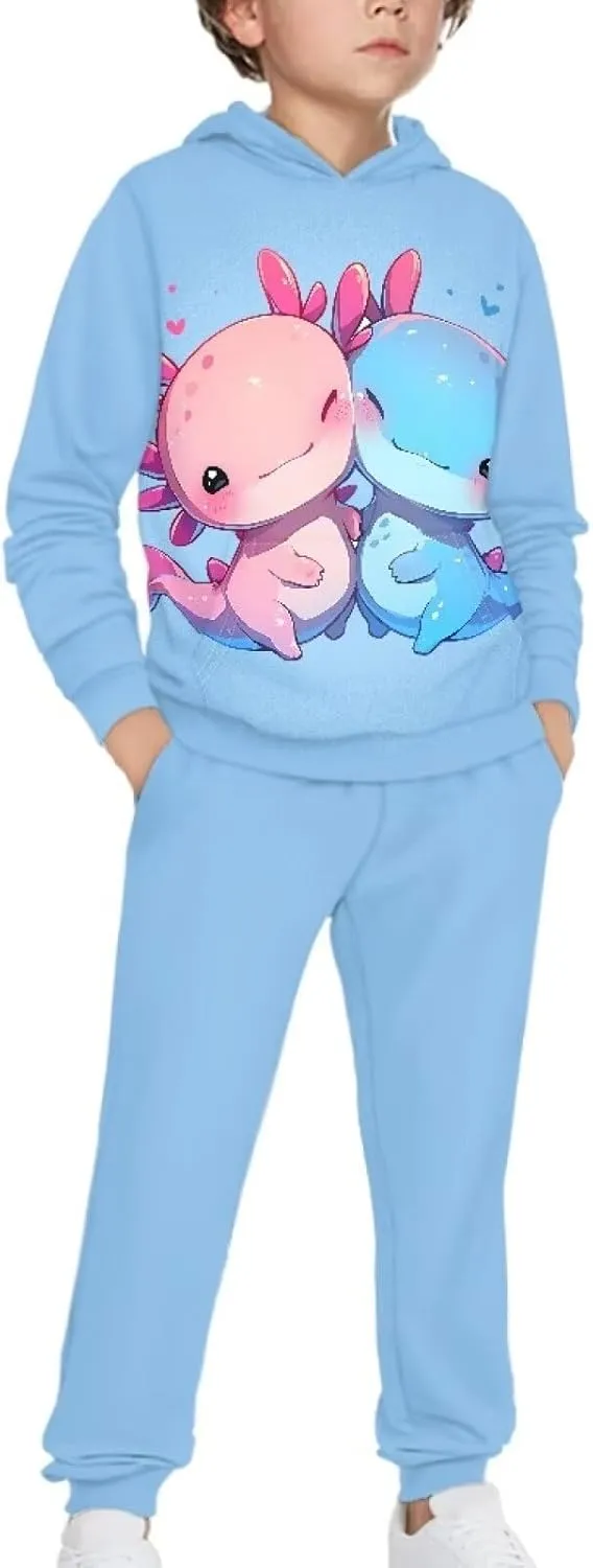 Renewold Kids Hoodie Sweatshirt and Sweatpants 2 Pieces Set Boys Girls Tracksuits Activewear for 4-12 Years