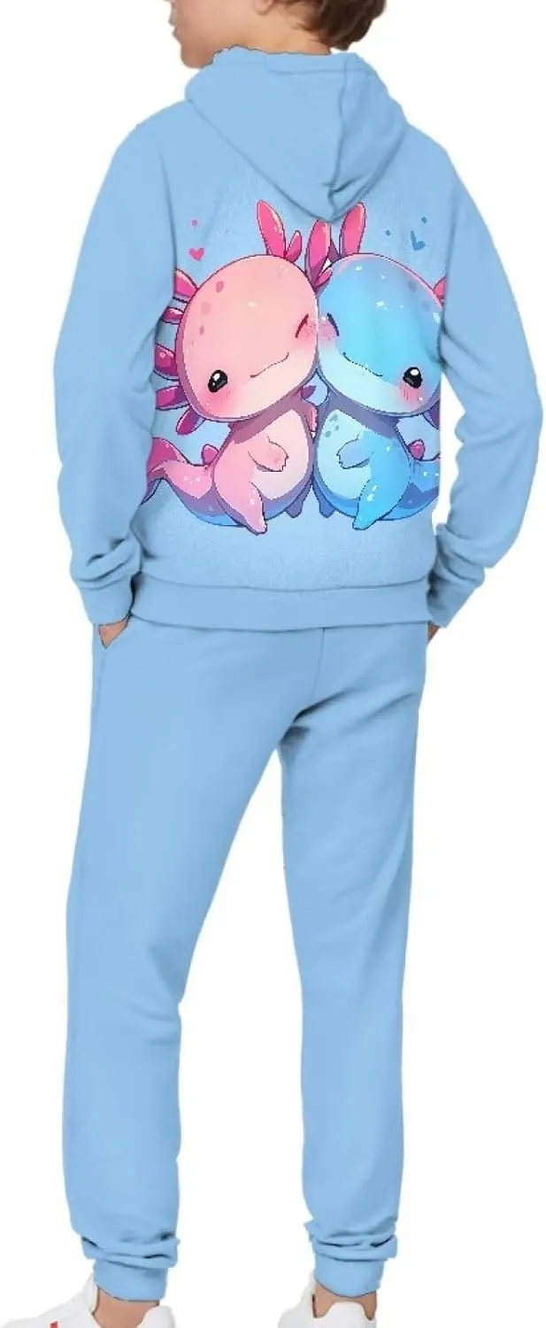 Renewold Kids Hoodie Sweatshirt and Sweatpants 2 Pieces Set Boys Girls Tracksuits Activewear for 4-12 Years