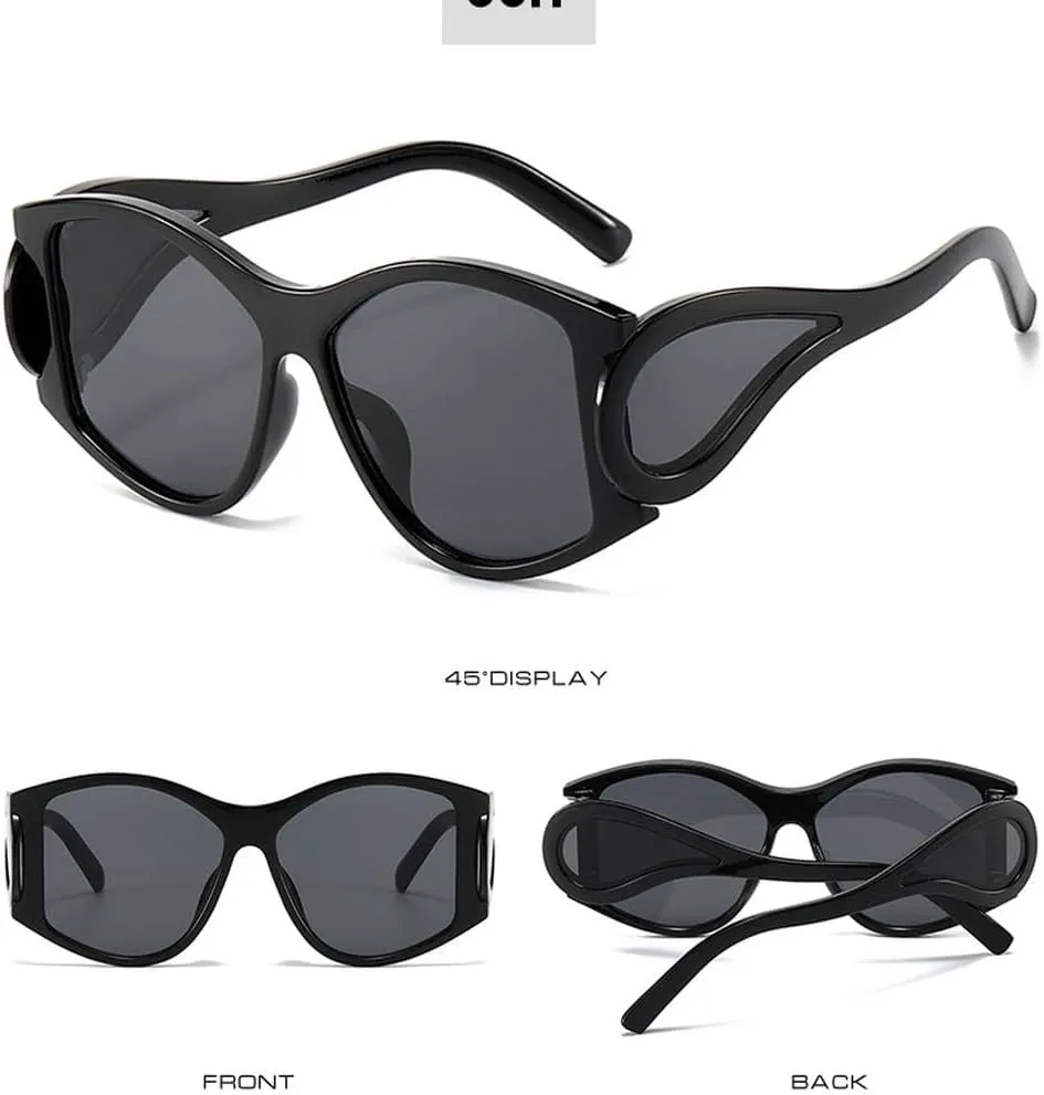 Retro Oval Sunglasses Women Punk Fashion Luxury Trend Shades Unisex Outdoors Travel Cycling Sun Glasses UV400