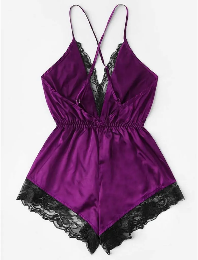 Sexy Lingerie for Women Sexy Lace Up Underwire Bodysuit Babydoll Teddy Underwear Backless V Neck