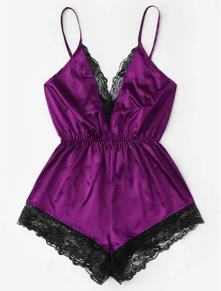 Sexy Lingerie for Women Sexy Lace Up Underwire Bodysuit Babydoll Teddy Underwear Backless V Neck