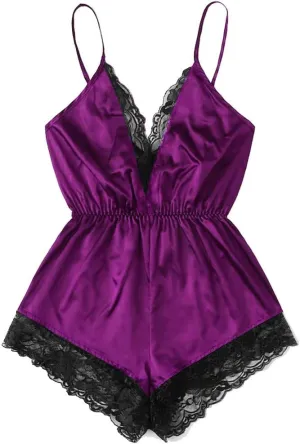 Sexy Lingerie for Women Sexy Lace Up Underwire Bodysuit Babydoll Teddy Underwear Backless V Neck