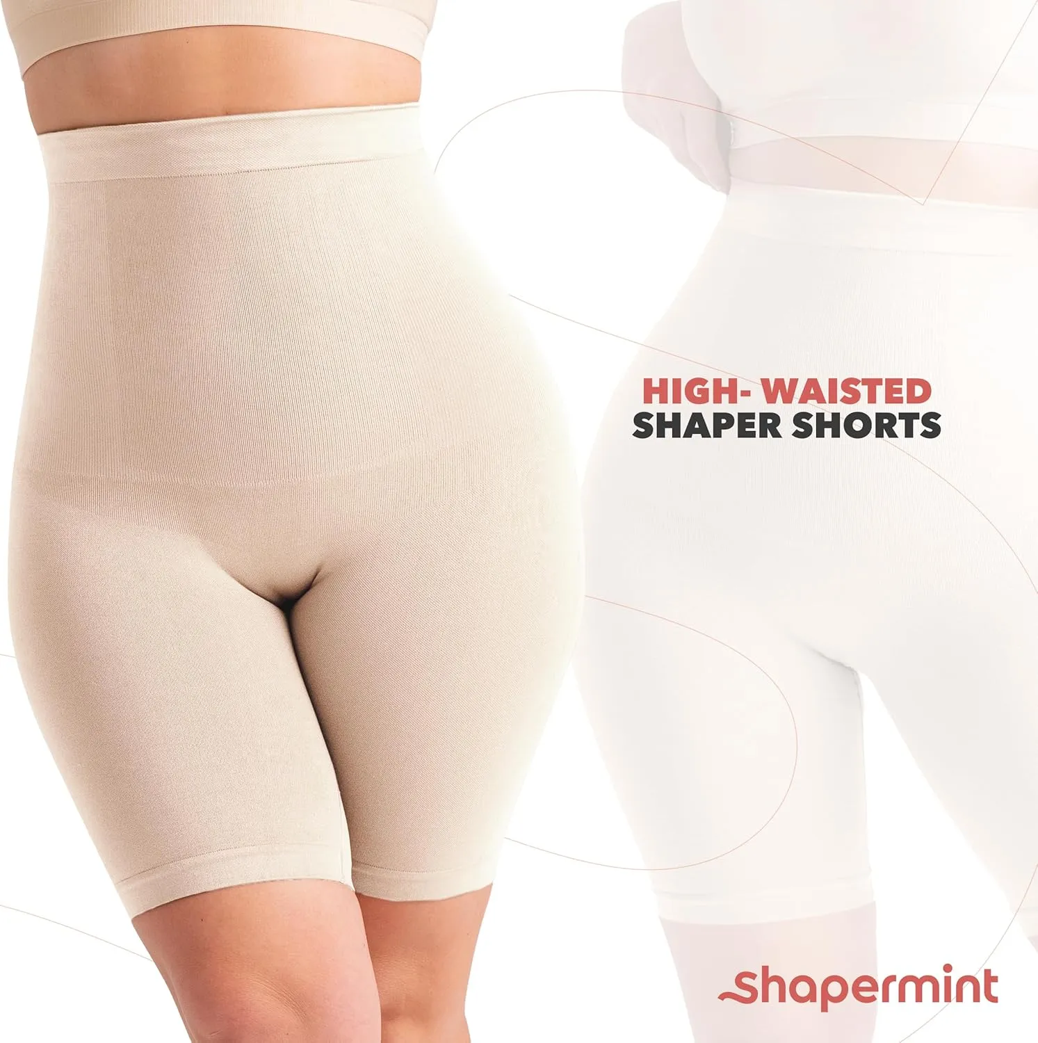 SHAPERMINT Shapewear for Women - High-Waisted Shapewear Tummy Control Shorts, Faja Body Shaper, Underwear for Women