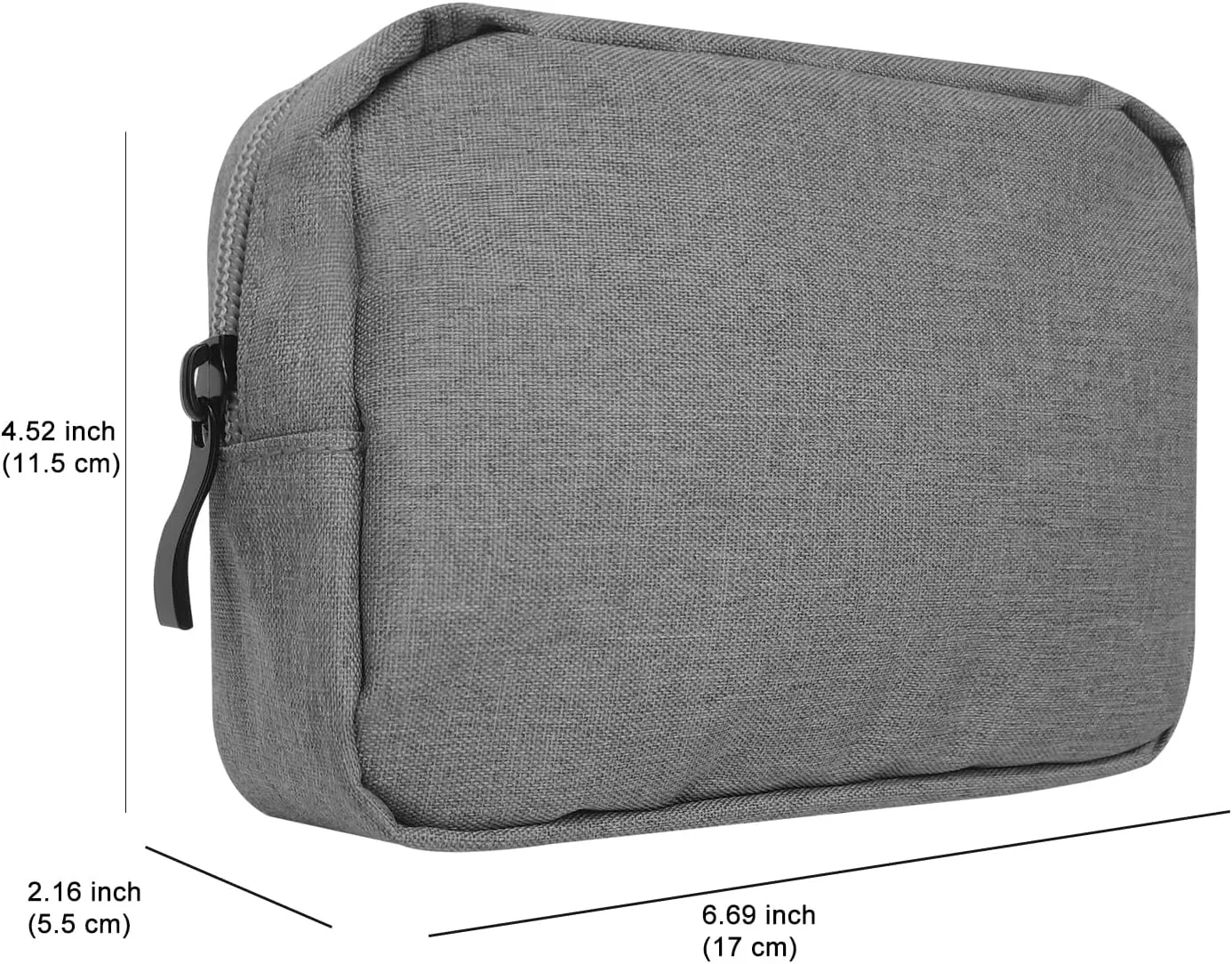 Small Cosmetic Bag for Women, 2 Pack Travel Makeup Bag, Portable Zipper Nylon Storage Pouch Mini Organizer Toiletry Bag for Girl, Grey