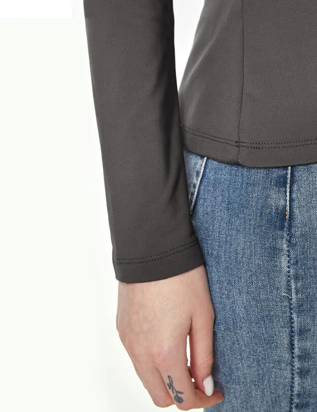 SSLR-Thermal-Shirts for-Women-Turtleneck Long Sleeve Tops Fleece Lined Winter Slim Fitted Mock Neck Base Layer