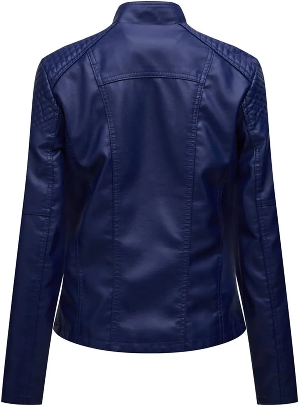 Stylish Biker Quilted Leather Jacket for Womens - Slimfit Moto Zipper Faux Leather Jacket
