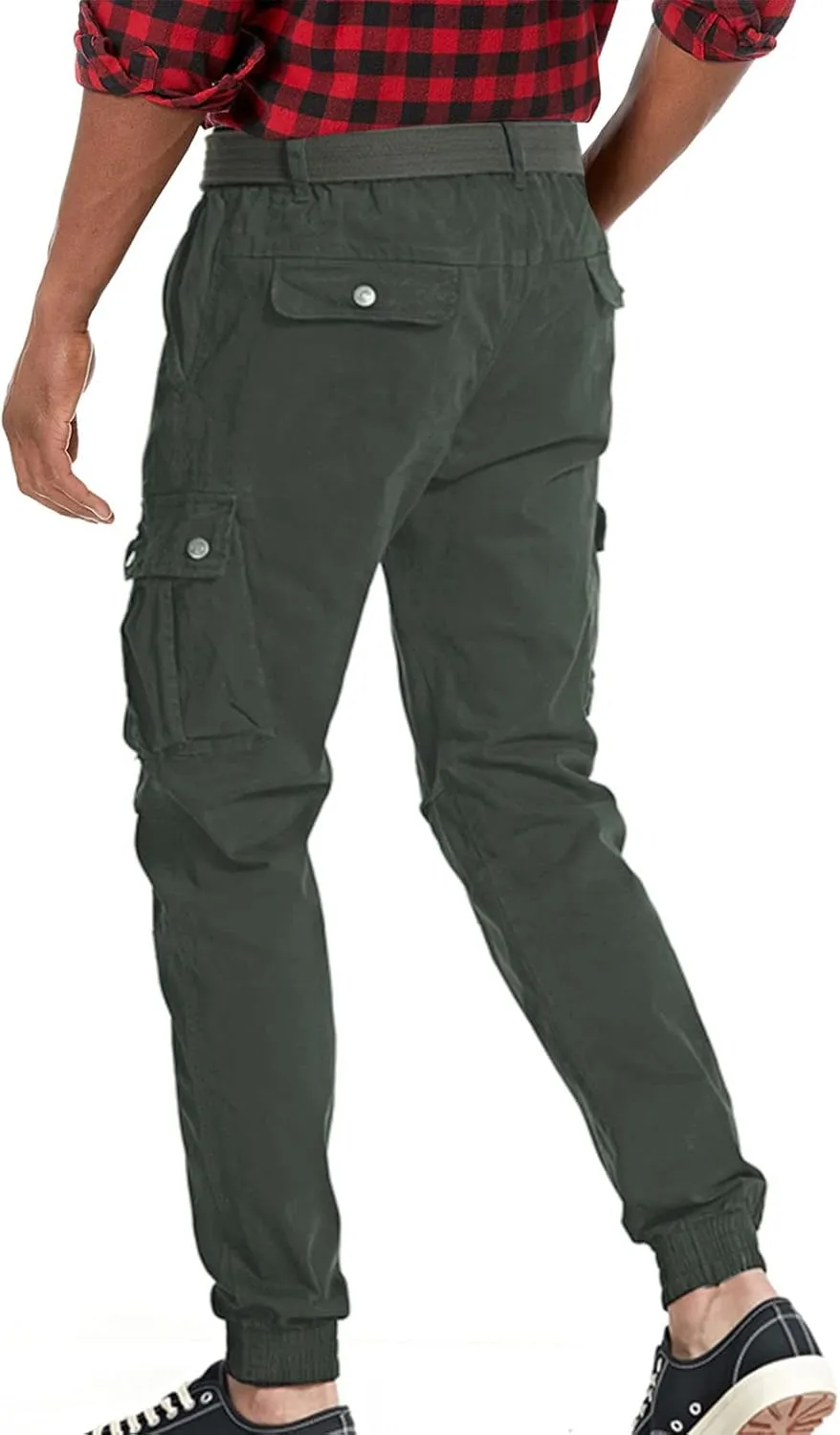 Surenow Mens Cargo Pants Multi Pockets Slim Outdoor Hiking Pants Tactical Pants Lightweight Casual Work Ripstop Pants for Men