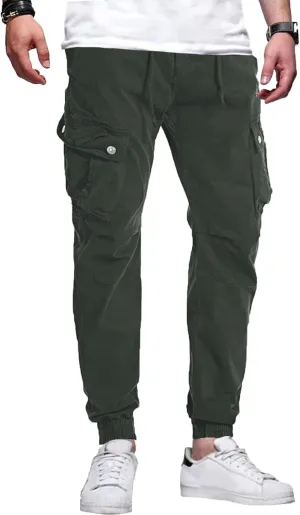 Surenow Mens Cargo Pants Multi Pockets Slim Outdoor Hiking Pants Tactical Pants Lightweight Casual Work Ripstop Pants for Men