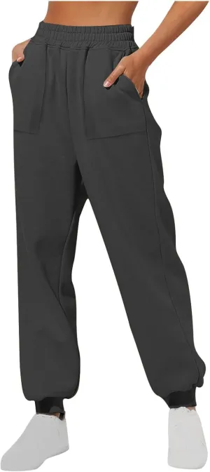 Sweatpants for Women Cinch Bottom Drawstring Elastic Waist Pants Athletic Joggers Pants Lounge Trousers with Pockets
