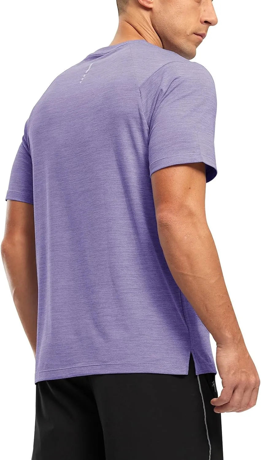 TBMPOY Men's Workout Dry Fit T-Shirt Quick Dry UPF 50  Athletic Shirt Moisture Wicking Lightweight Top Running Activewear