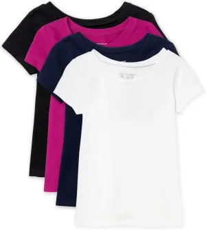 The Children's Place Baby Girls' and Toddler Short Sleeve Basic Layering T-Shirt