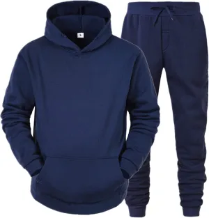 Tracksuit Men 2 Piece Set Big and Tall Long Sleeve Hooded Activewear Workout Training Stretchy Outfits