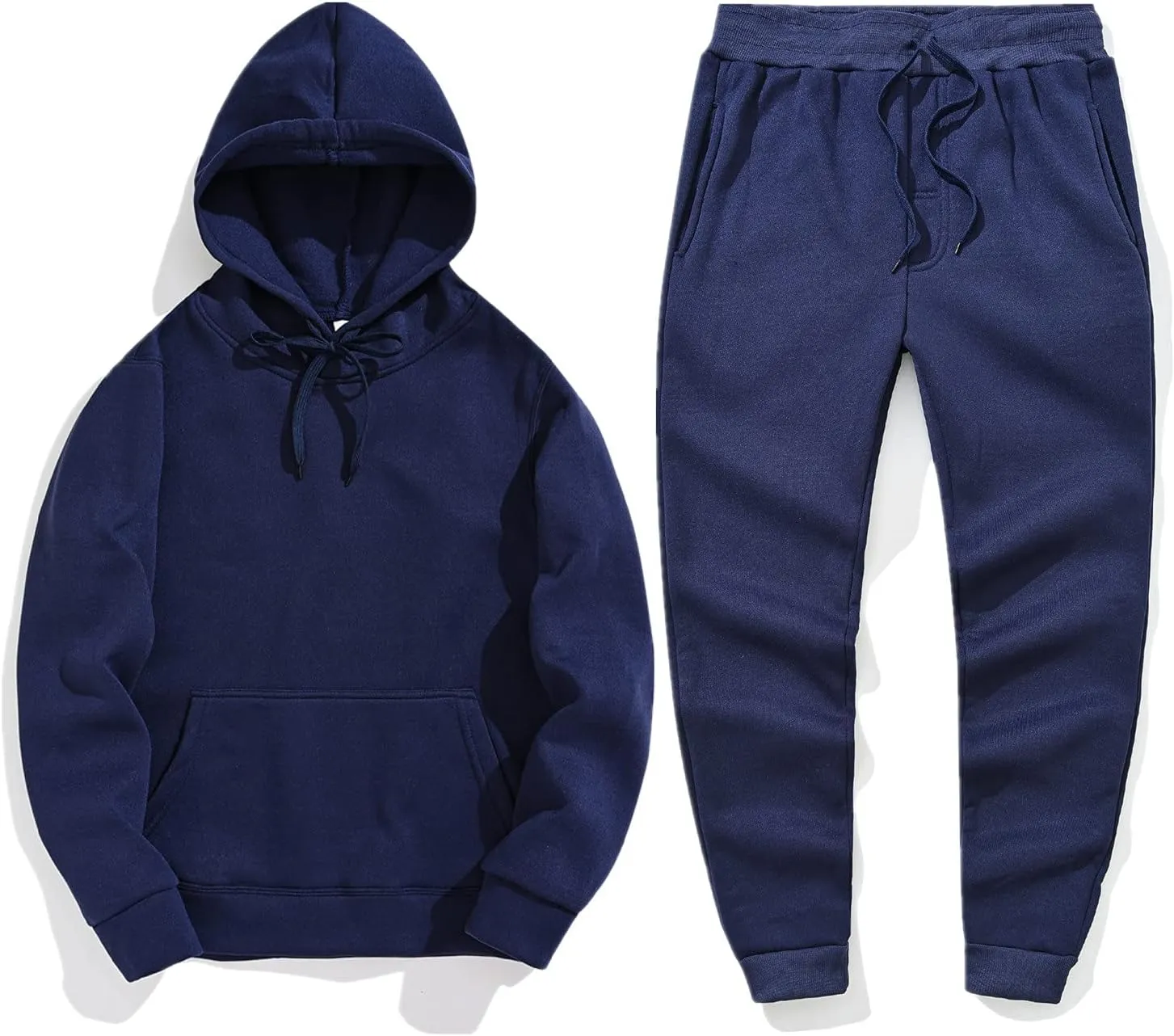 Tracksuit Men 2 Piece Set Big and Tall Long Sleeve Hooded Activewear Workout Training Stretchy Outfits