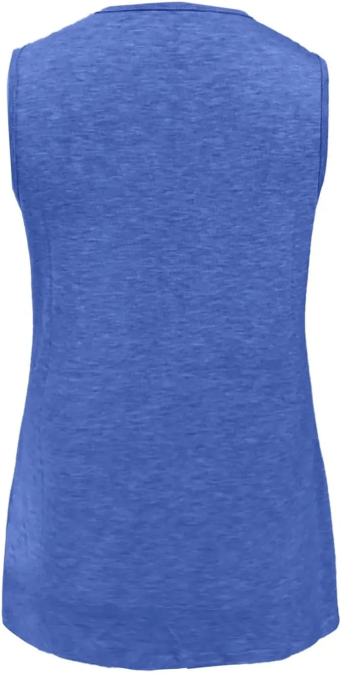 V Neck Tank Top Womens Casual Sleeveless Loose Fit Solid Color Beach Vacation Fashion Summer Tshirts