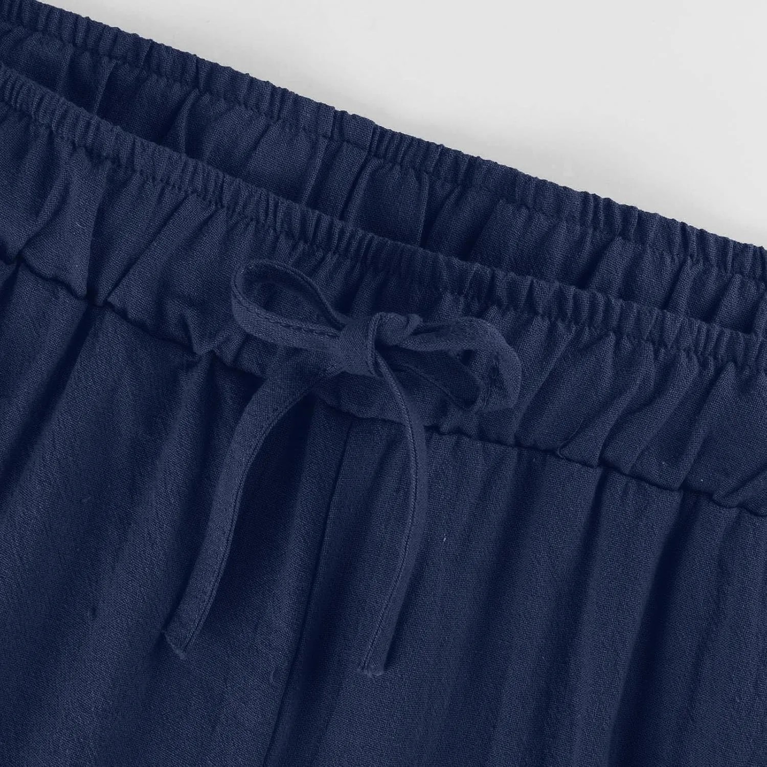 Wide Leg Linen Pants for Women Summer Casual Flowy Beach Pants Cotton Yoga Pants with Pockets Athletic Workout Pants