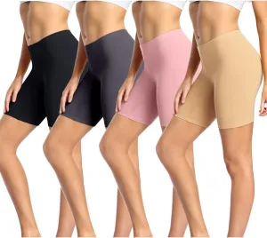 wirarpa Women's Cotton Boy Shorts Underwear Anti Chafing Soft Biker Short Plus Boy Shorts Panties 4 Pack