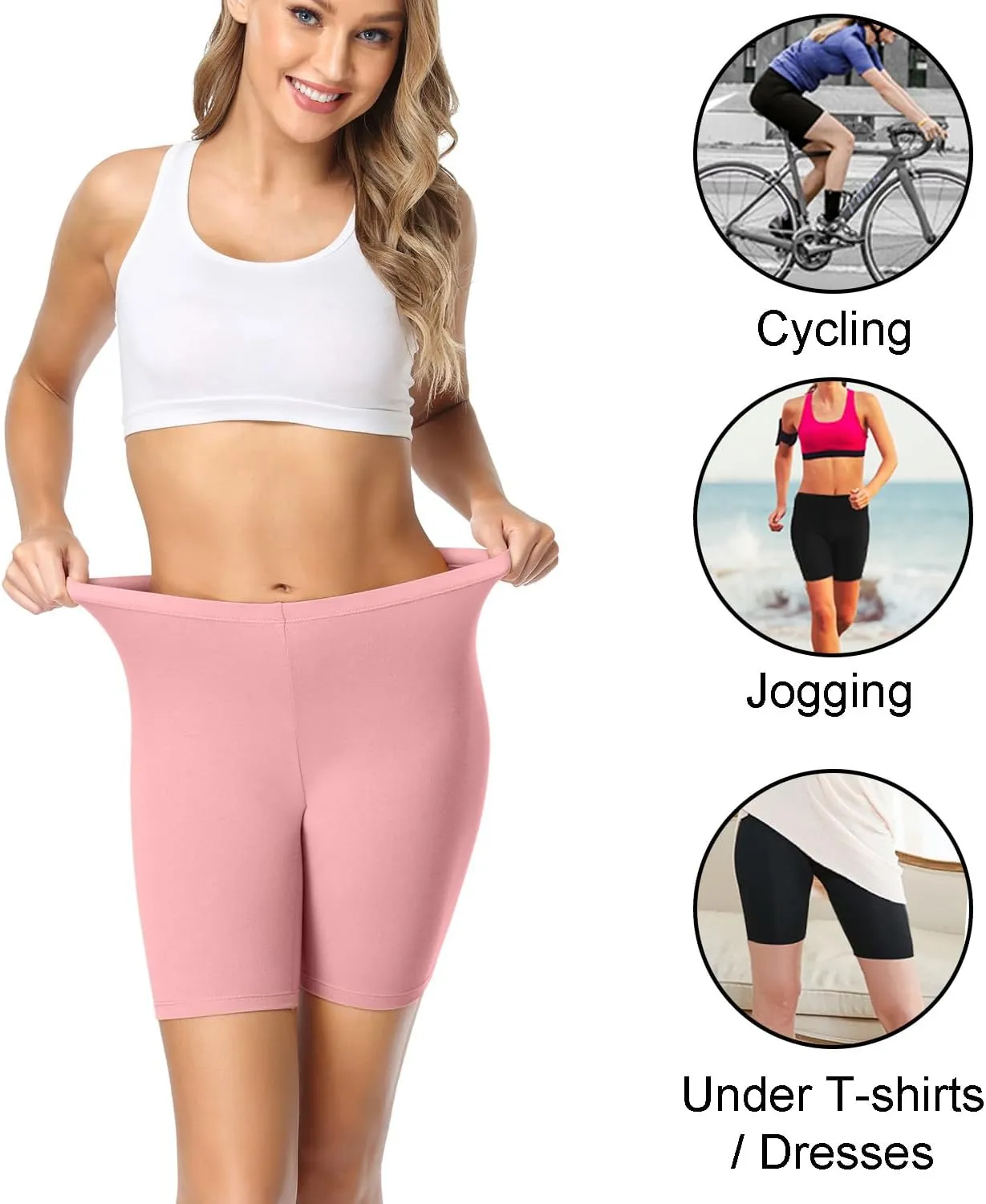 wirarpa Women's Cotton Boy Shorts Underwear Anti Chafing Soft Biker Short Plus Boy Shorts Panties 4 Pack