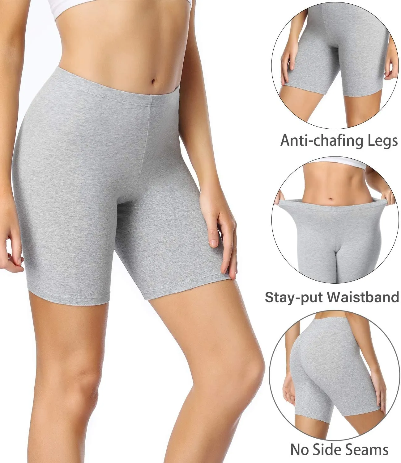 wirarpa Women's Cotton Boy Shorts Underwear Anti Chafing Soft Biker Short Plus Boy Shorts Panties 4 Pack