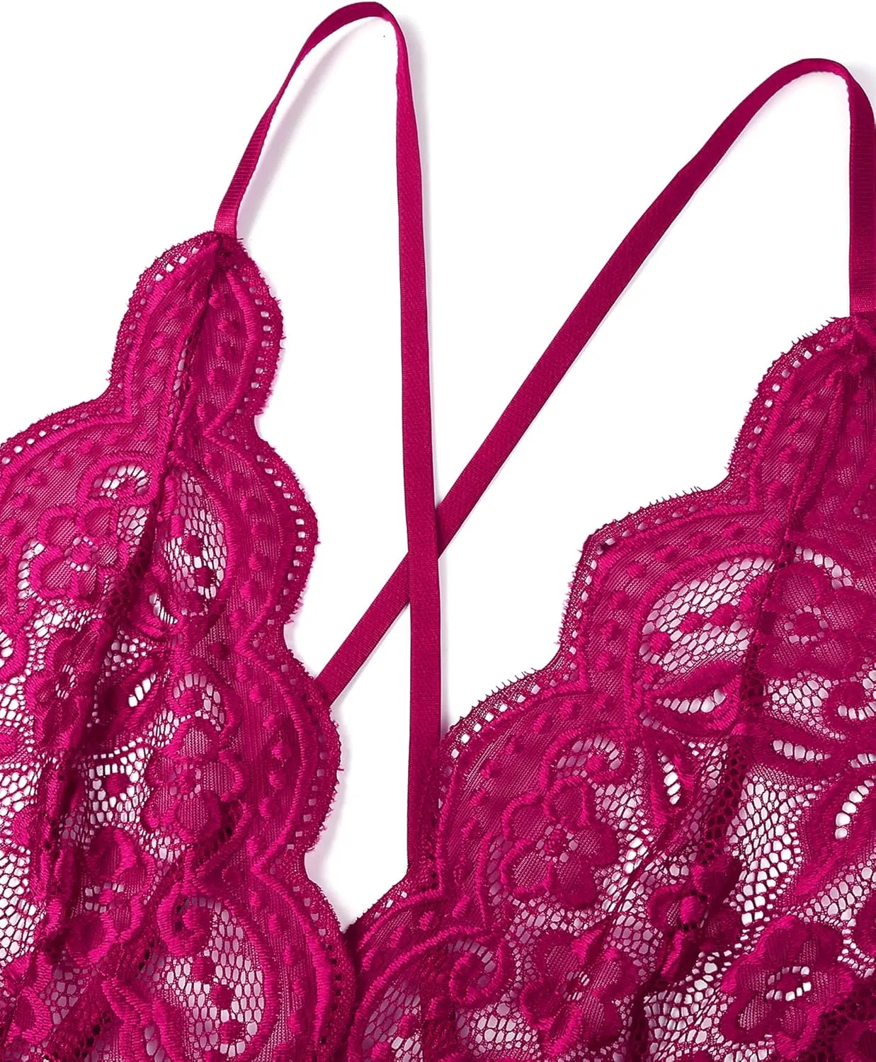 Women One Piece Lingerie Sexy Teddy V Neck Bodysuit Lace Nightie