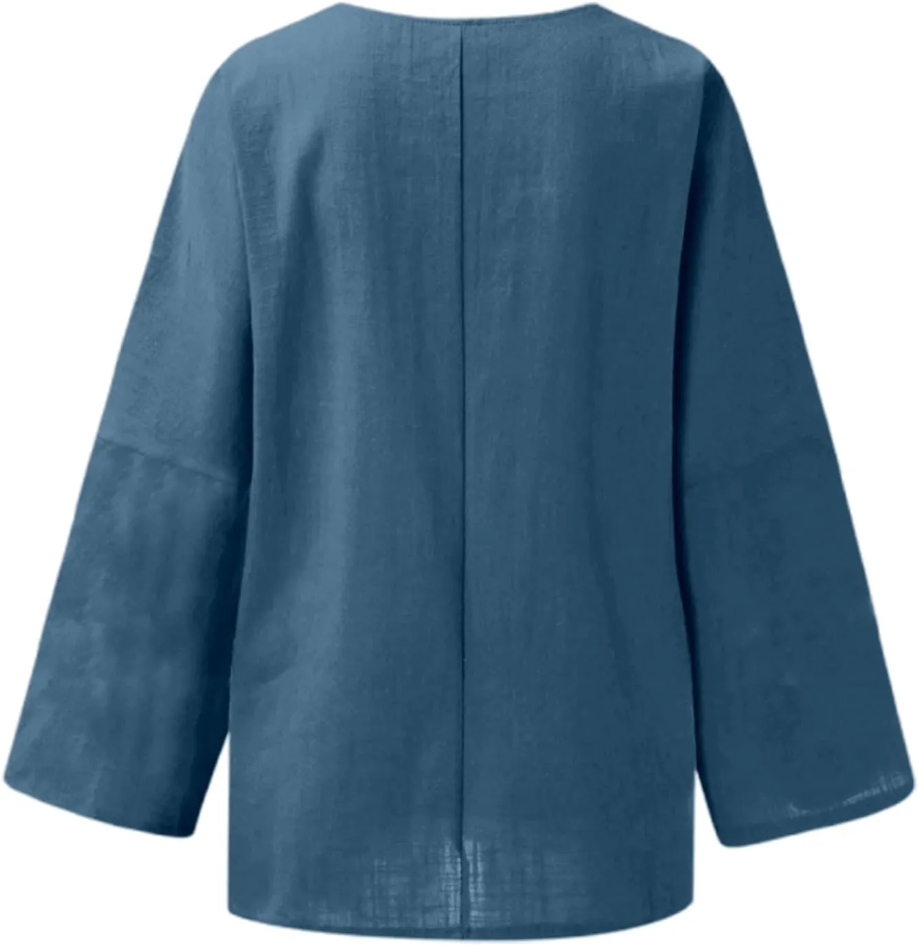 Women Short Sleeve Cotton Linen Shirts Casual Crew Neck Henley T Shirt Bohemian Boho Loose Summer Tee Tops