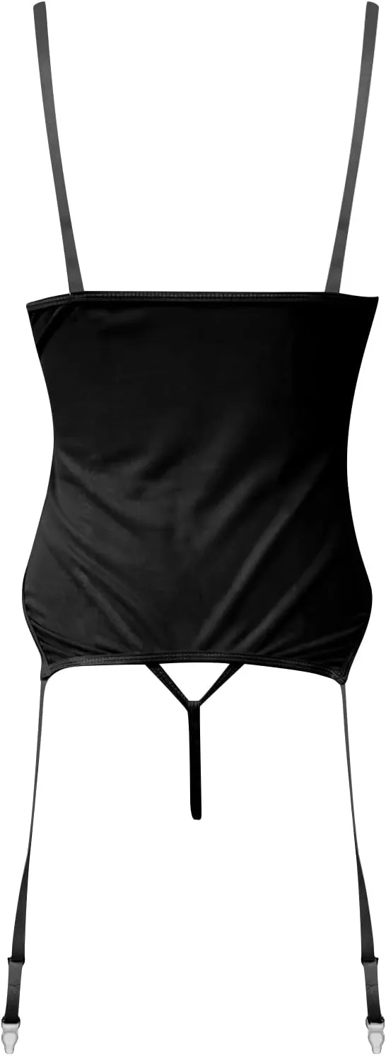 Women's 4 Piece Floral Lace Spaghetti Strap Underwire Garter Lingerie Set with Stocking Sexy Body Suits Women