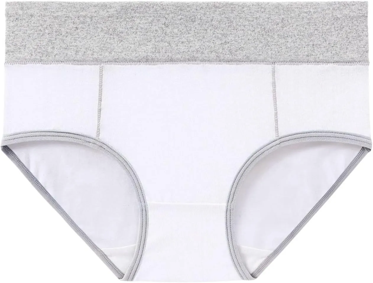 Women's 5 Pieces Briefs High Waist Stretch Underwear Soft Underpants Ladies Full Coverage Panties Solid Lingerie