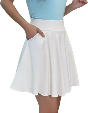 Women's Basic Skirts Flared Casual Mini Skater Medium Pleated Shorts Skirt for Women Pocket