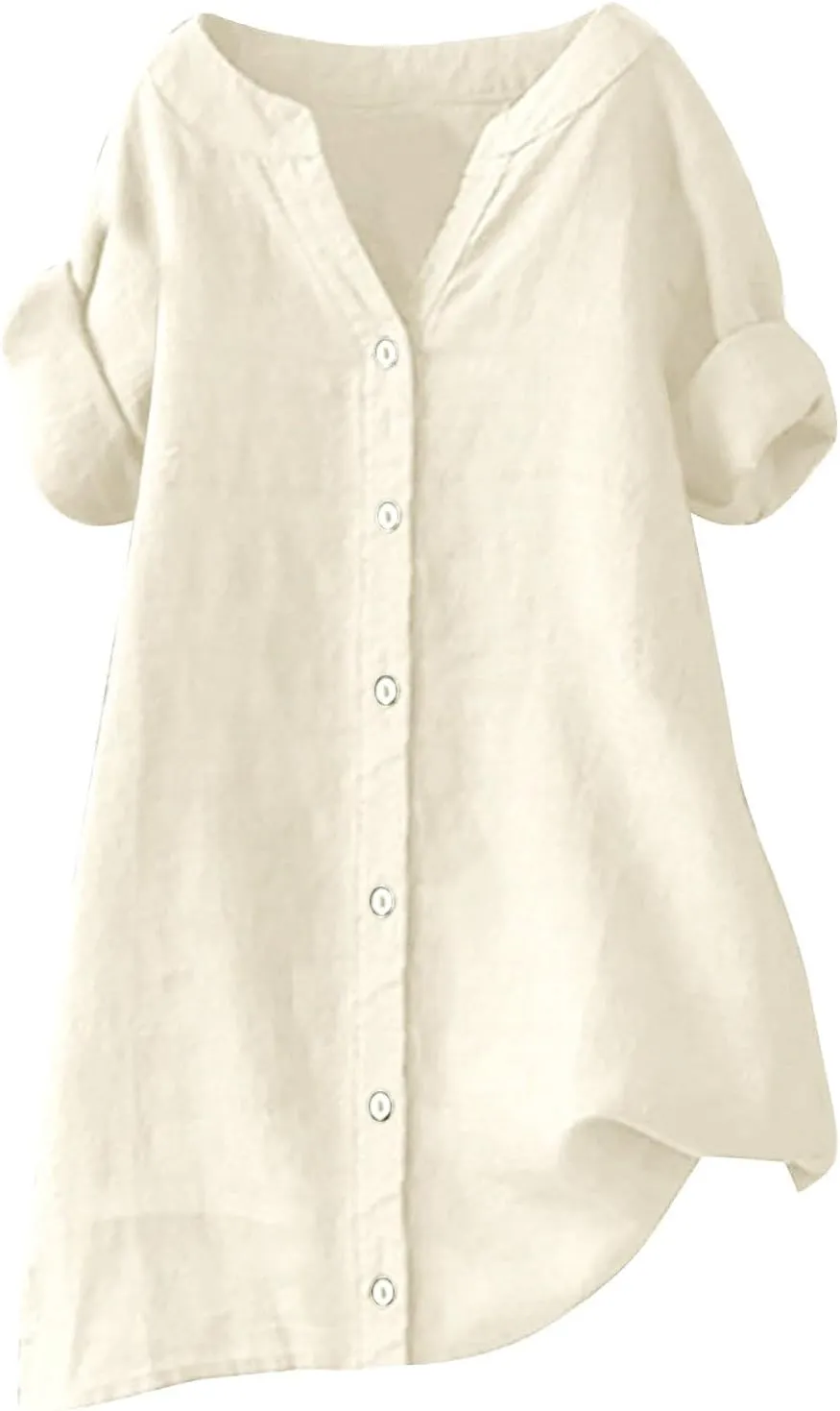 Womens Boho Linen Short Sleeve T Shirts Summer 2024 Fashion Casual Oversized Tunics Round Neck Loose Tshirts