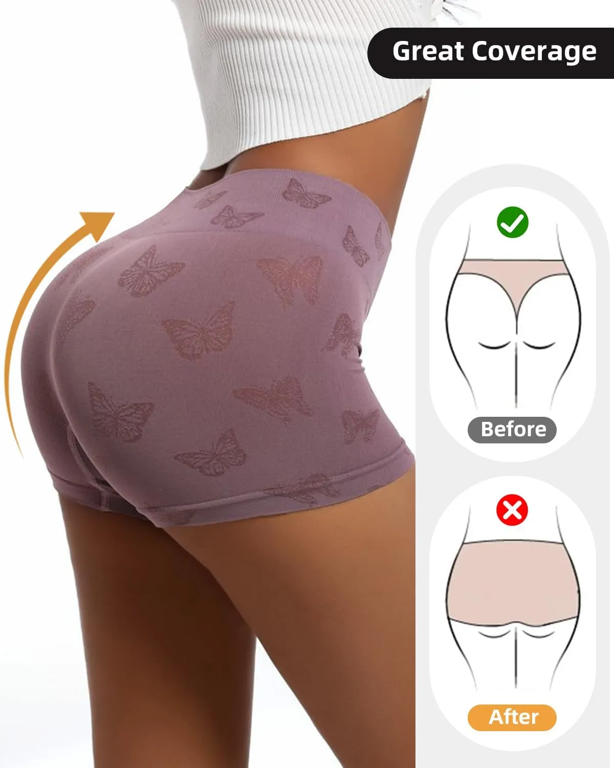 Women's Boy Shorts Underwear for Women High Waisted Polyamide Panties Stretch 6 Pack