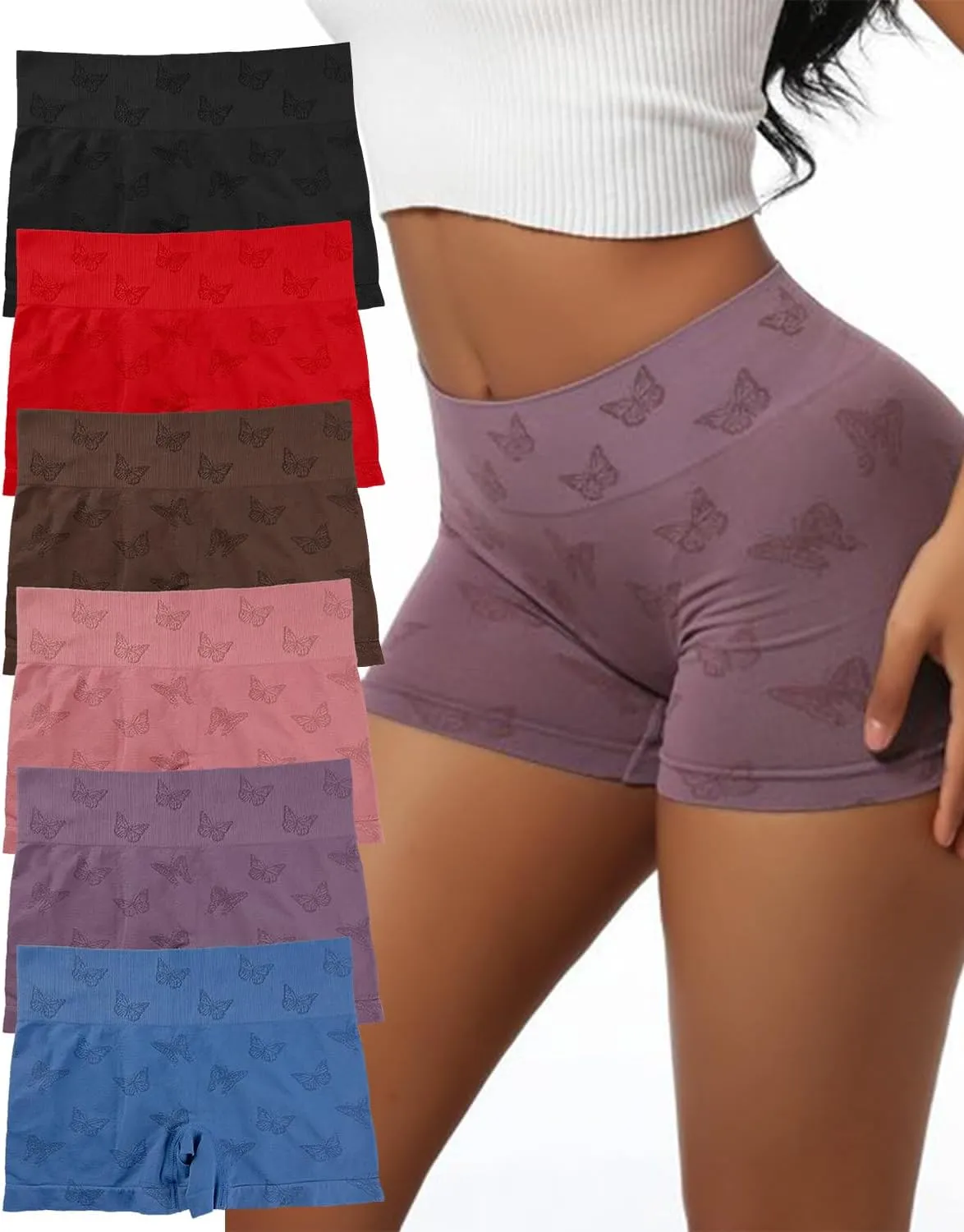 Women's Boy Shorts Underwear for Women High Waisted Polyamide Panties Stretch 6 Pack