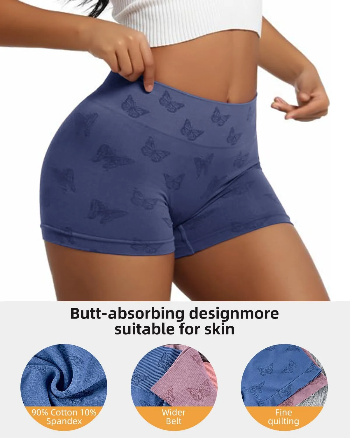 Women's Boy Shorts Underwear for Women High Waisted Polyamide Panties Stretch 6 Pack