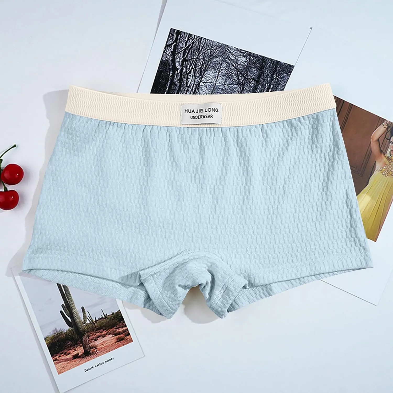 Womens Boyshort Underwear Cotton Boy Shorts Panties Soft Stretchy Boxer Briefs High Waisted Breathable Underpants